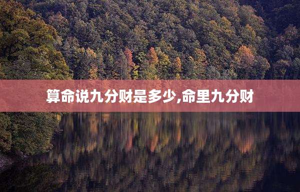 算命说九分财是多少,命里九分财