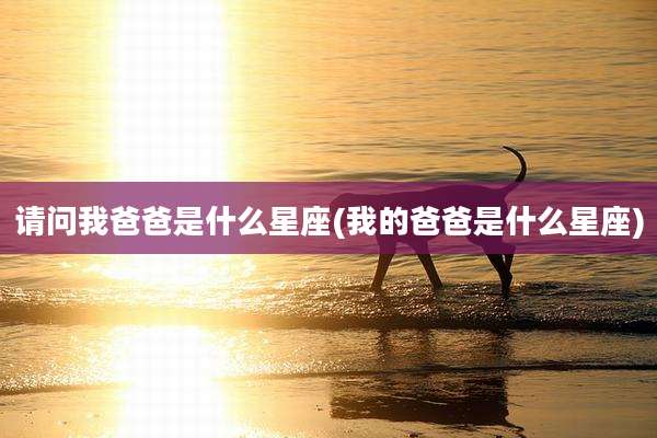 请问我爸爸是什么星座(我的爸爸是什么星座)