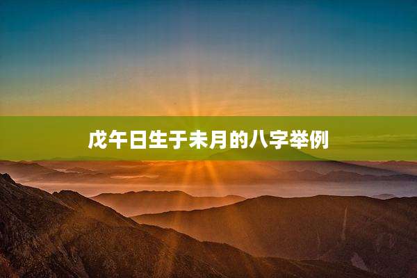 戊午日生于未月的八字举例