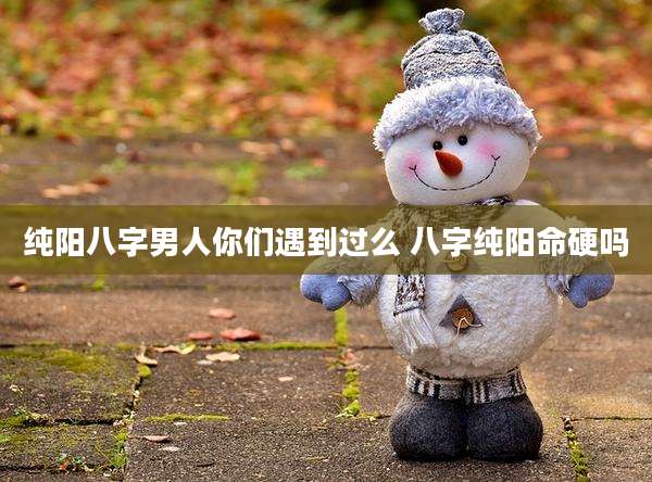 纯阳八字男人你们遇到过么 八字纯阳命硬吗
