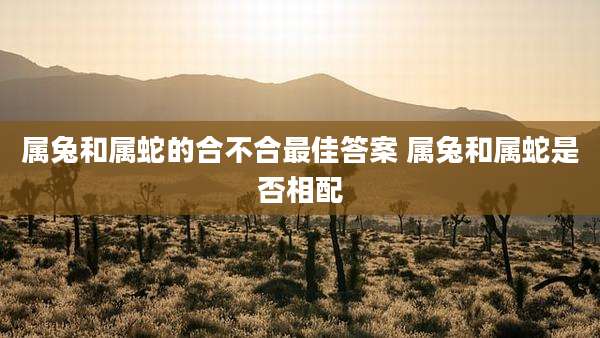 属兔和属蛇的合不合最佳答案 属兔和属蛇是否相配
