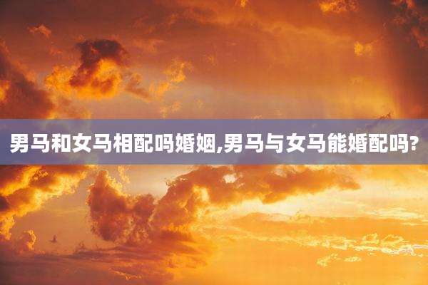 男马和女马相配吗婚姻,男马与女马能婚配吗?