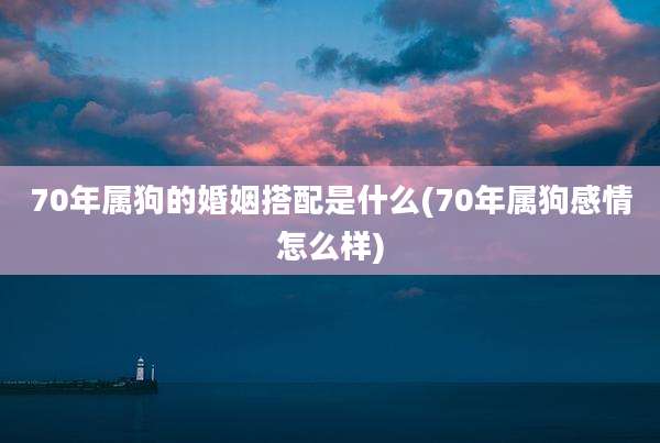 70年属狗的婚姻搭配是什么(70年属狗感情怎么样)