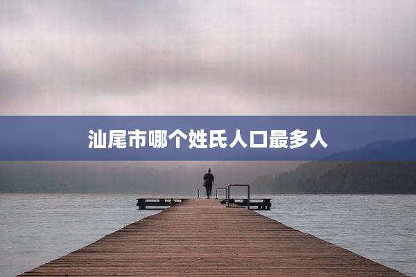 汕尾市哪个姓氏人口最多人
