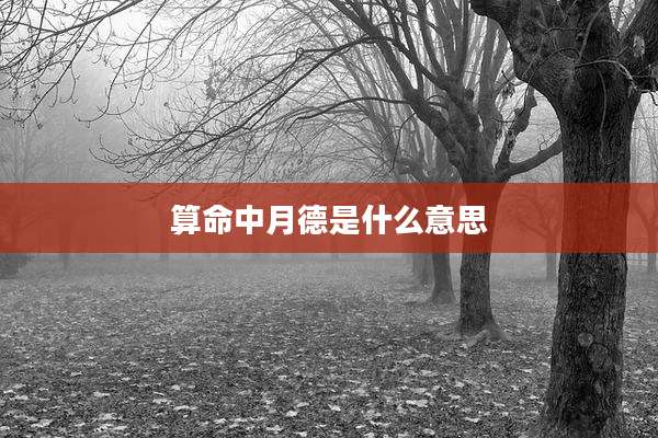 算命中月德是什么意思