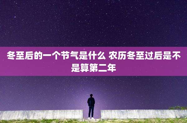 冬至后的一个节气是什么 农历冬至过后是不是算第二年