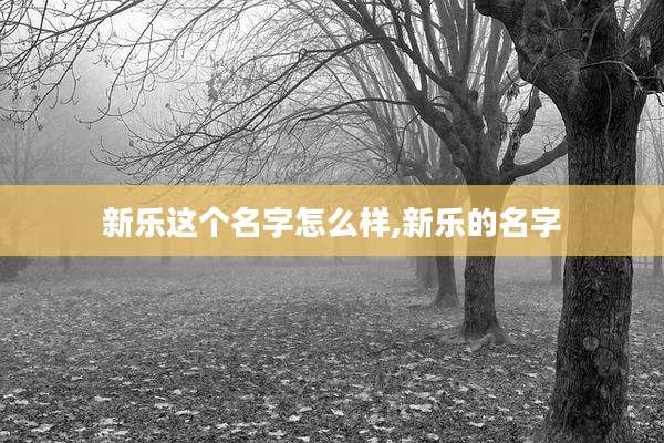 新乐这个名字怎么样,新乐的名字
