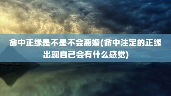 命中正缘是不是不会离婚(命中注定的正缘出现自己会有什么感觉)