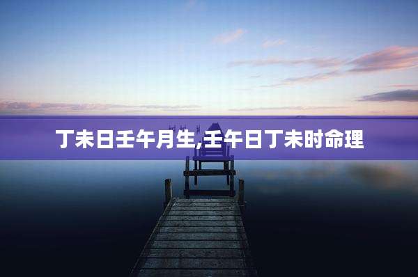 丁未日壬午月生,壬午日丁未时命理