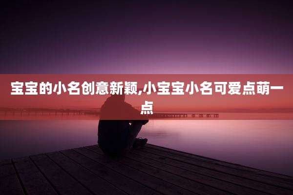 宝宝的小名创意新颖,小宝宝小名可爱点萌一点