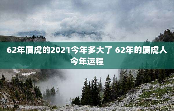 62年属虎的2021今年多大了 62年的属虎人今年运程