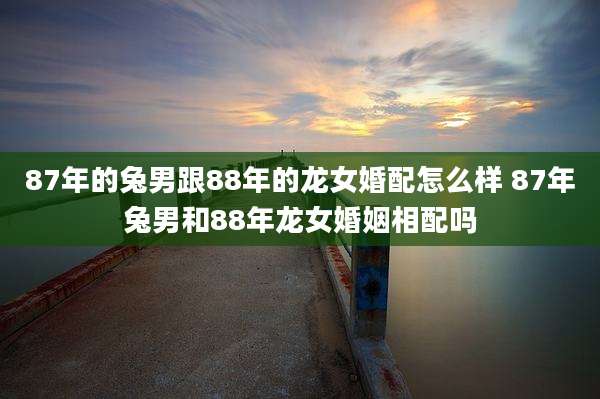 87年的兔男跟88年的龙女婚配怎么样 87年兔男和88年龙女婚姻相配吗