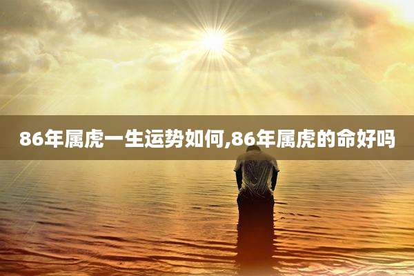 86年属虎一生运势如何,86年属虎的命好吗