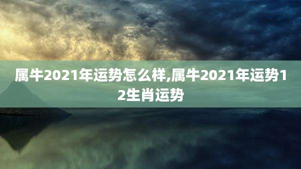 属牛2021年运势怎么样,属牛2021年运势12生肖运势