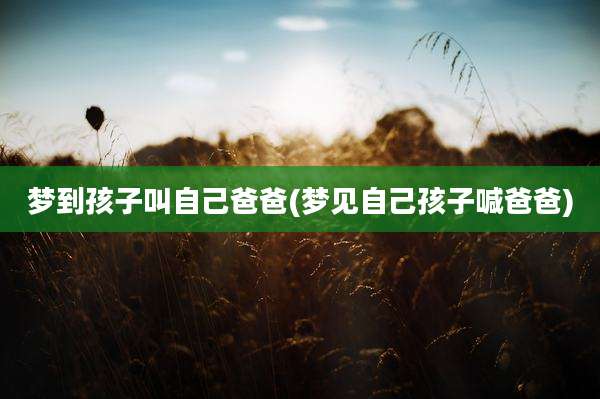 梦到孩子叫自己爸爸(梦见自己孩子喊爸爸)
