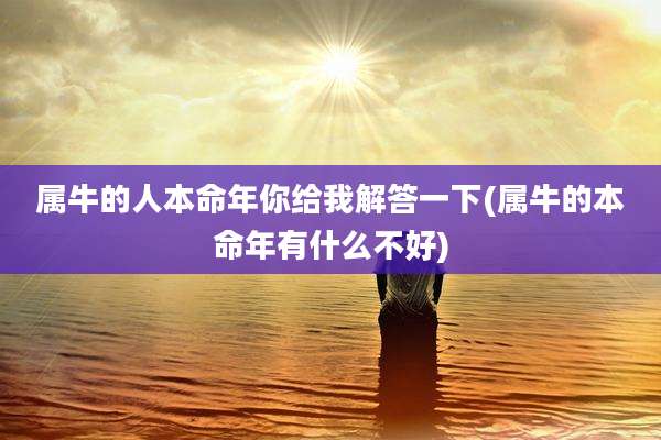 属牛的人本命年你给我解答一下(属牛的本命年有什么不好)