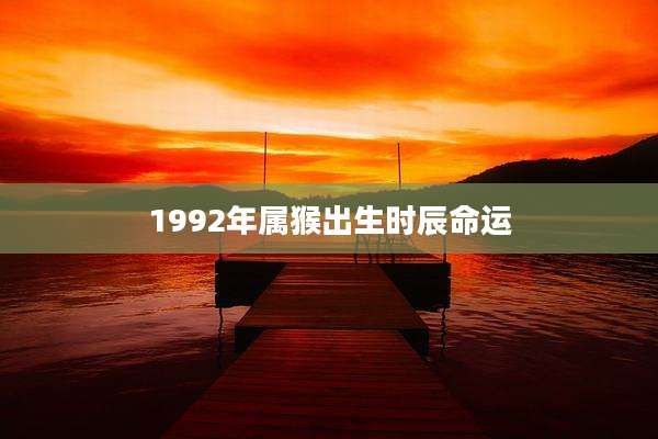 1992年属猴出生时辰命运