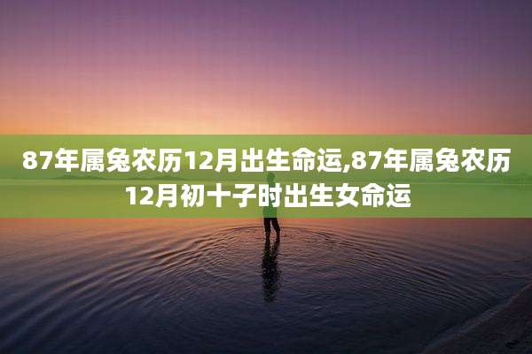 87年属兔农历12月出生命运,87年属兔农历12月初十子时出生女命运