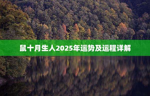 鼠十月生人2025年运势及运程详解
