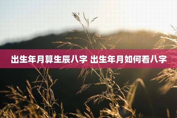 出生年月算生辰八字 出生年月如何看八字