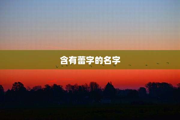 含有蕾字的名字