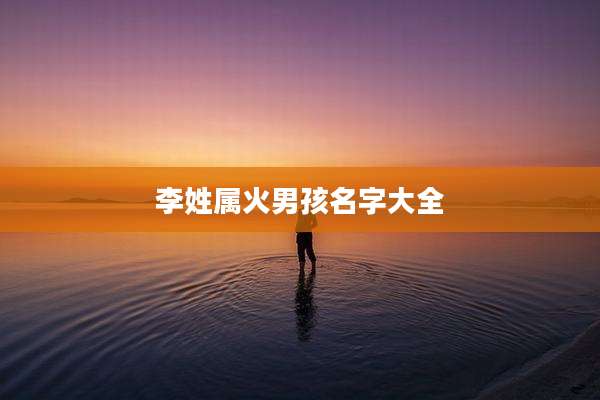 李姓属火男孩名字大全