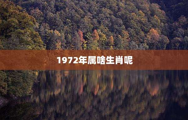 1972年属啥生肖呢
