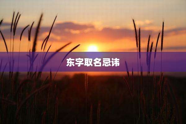 东字取名忌讳