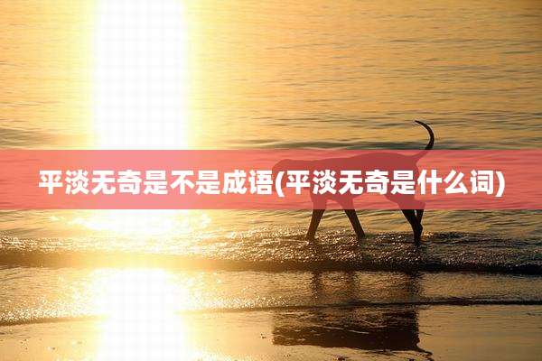 平淡无奇是不是成语(平淡无奇是什么词)