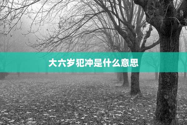 大六岁犯冲是什么意思