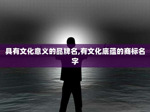 具有文化意义的品牌名,有文化底蕴的商标名字