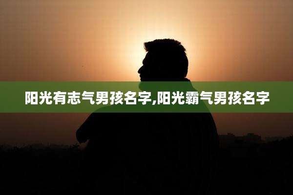 阳光有志气男孩名字,阳光霸气男孩名字