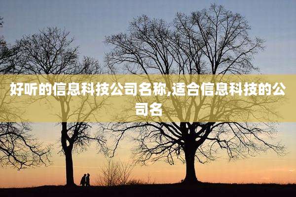 好听的信息科技公司名称,适合信息科技的公司名