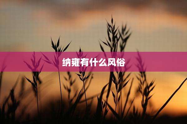 纳雍有什么风俗