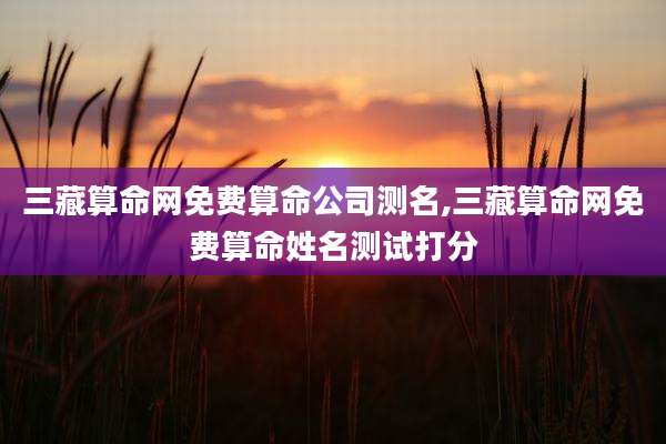 三藏算命网免费算命公司测名,三藏算命网免费算命姓名测试打分