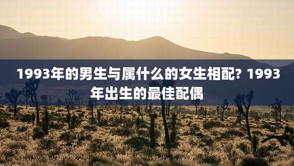 1993年的男生与属什么的女生相配? 1993年出生的最佳配偶