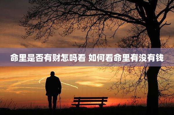 命里是否有财怎吗看 如何看命里有没有钱
