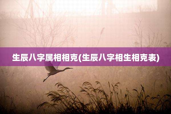 生辰八字属相相克(生辰八字相生相克表)
