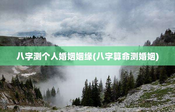 八字测个人婚姻姻缘(八字算命测婚姻)