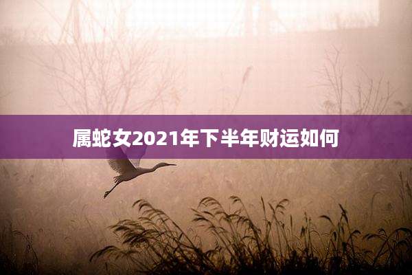 属蛇女2021年下半年财运如何