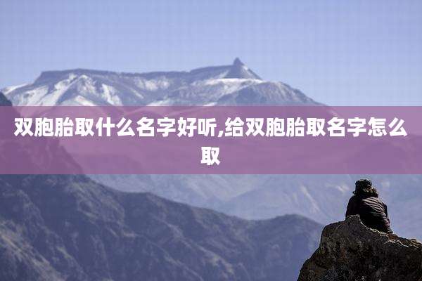 双胞胎取什么名字好听,给双胞胎取名字怎么取