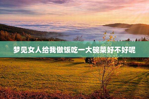 梦见女人给我做饭吃一大碗菜好不好呢