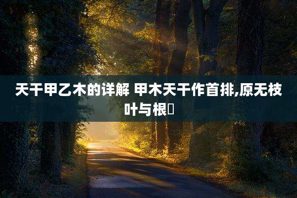 天干甲乙木的详解 甲木天干作首排,原无枝叶与根荄