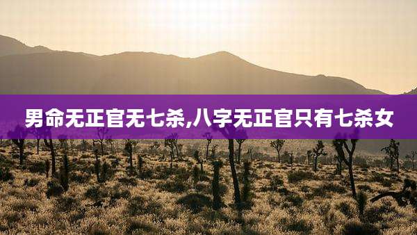 男命无正官无七杀,八字无正官只有七杀女