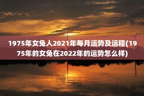 1975年女兔人2021年每月运势及运程(1975年的女兔在2022年的运势怎么样)