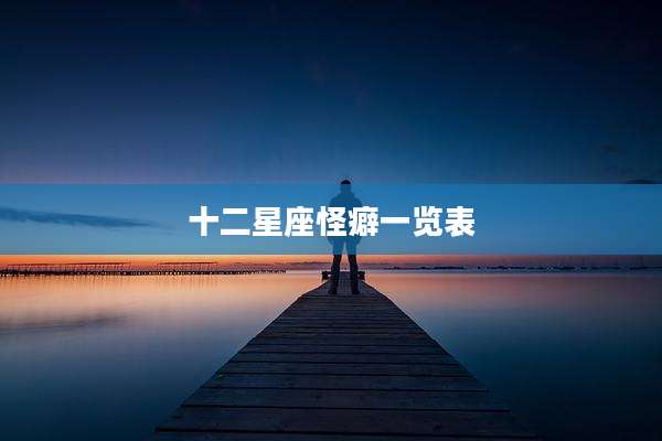 十二星座怪癖一览表