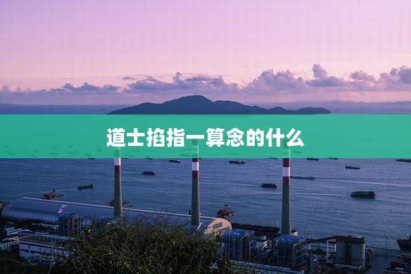 道士掐指一算念的什么