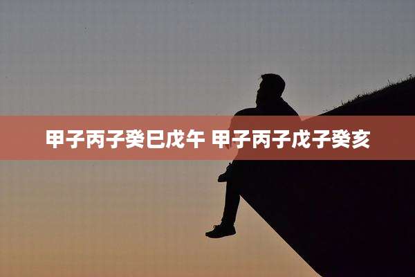 甲子丙子癸巳戊午 甲子丙子戊子癸亥