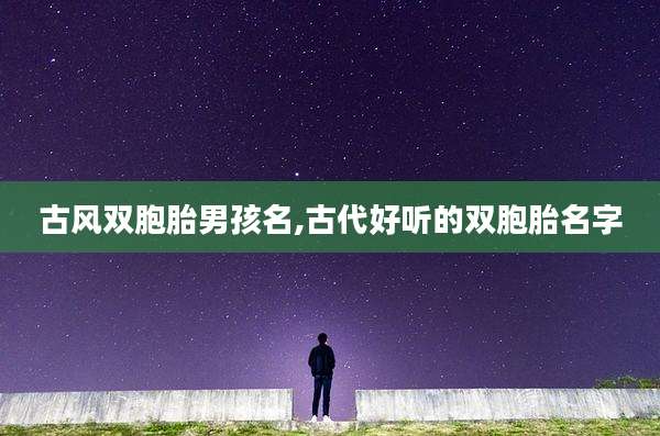 古风双胞胎男孩名,古代好听的双胞胎名字