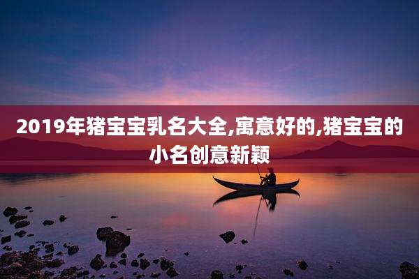 2019年猪宝宝乳名大全,寓意好的,猪宝宝的小名创意新颖